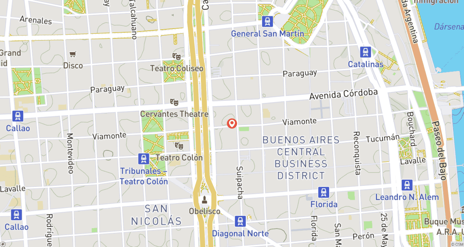 Mapa do percurso de Tour Judaico em Buenos Aires (4 horas)