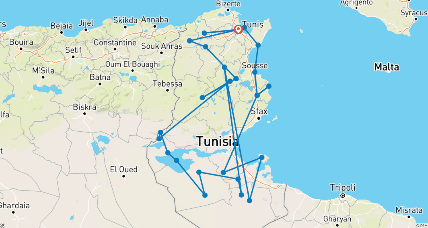 Mapa trasy: Tunisia Explored