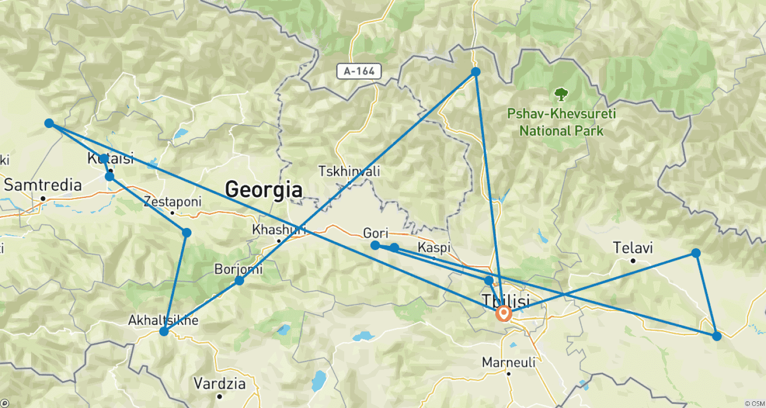 Mapa do percurso de Geórgia na Minha Mente