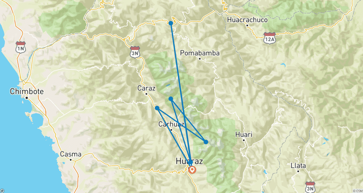 Mapa trasy: Trek Santa Cruz