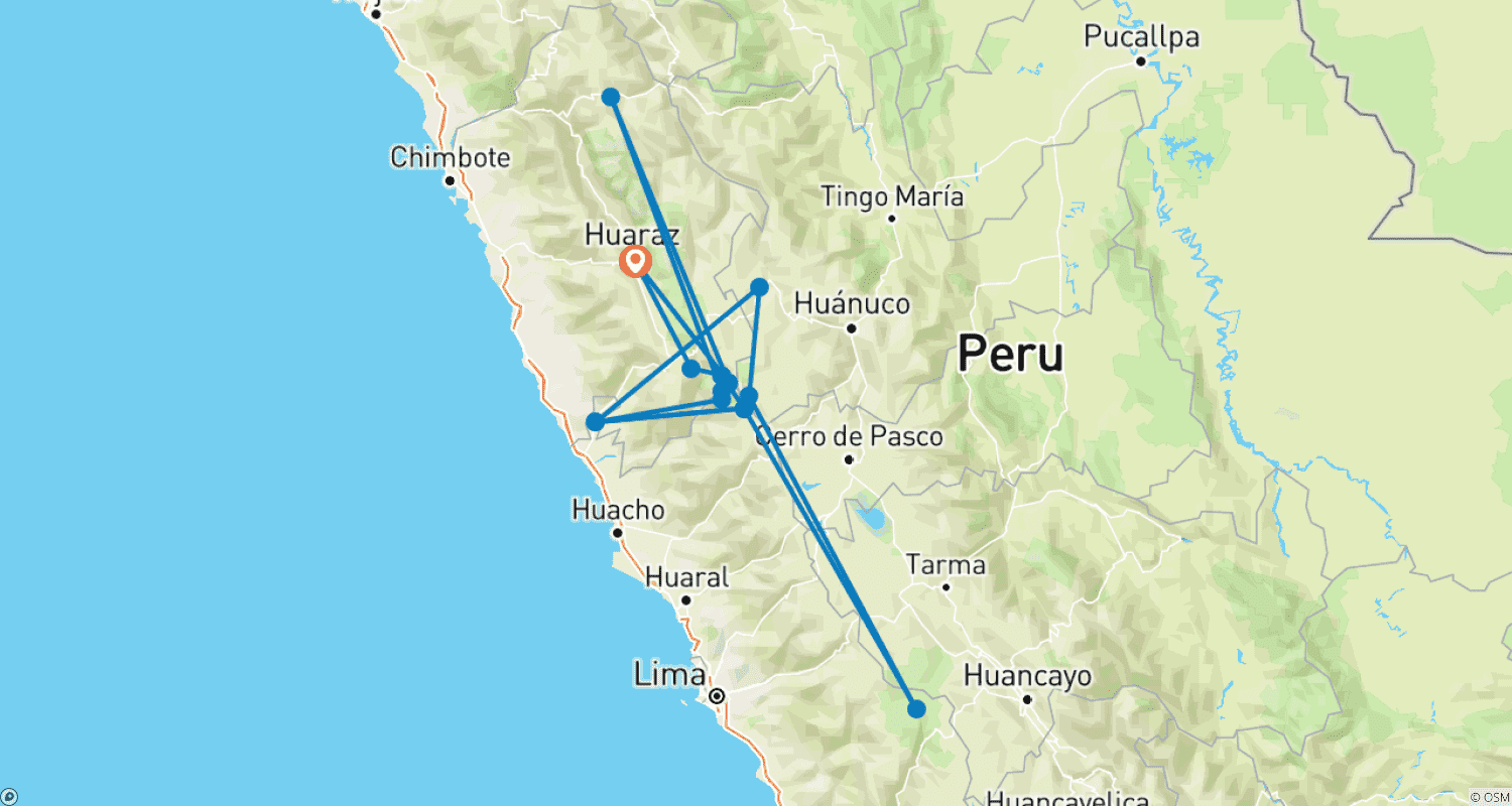 Cordillera Huayhuash Circuitのルートマップ