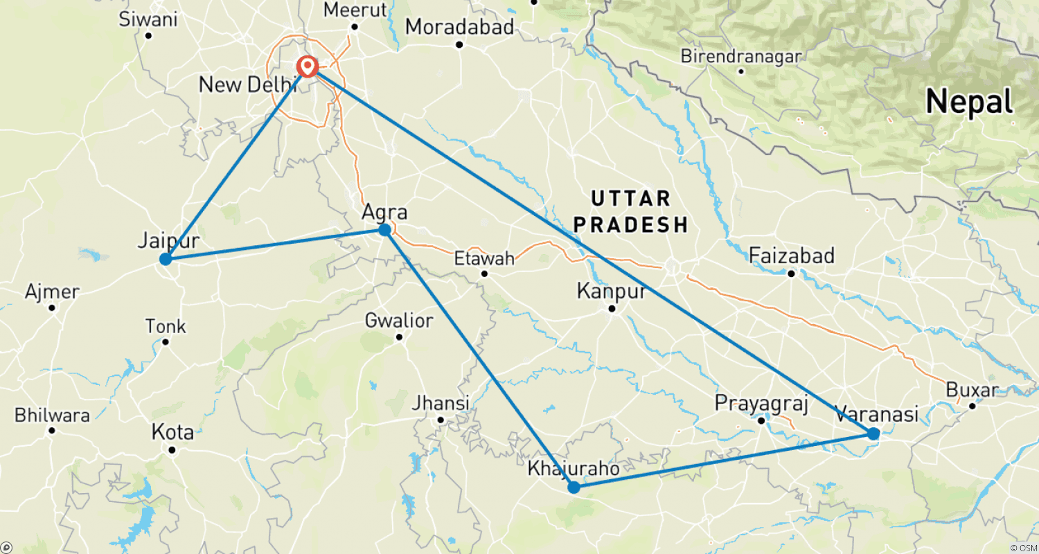 Mapa trasy: Pakiet wycieczek kulturalnych