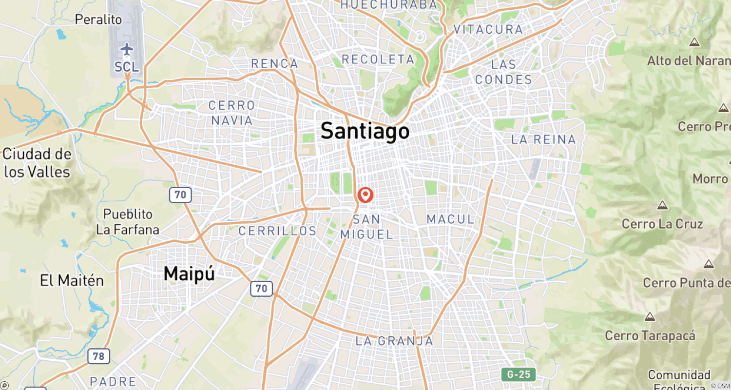 Mapa do percurso de Pacote de Boas-Vindas em Santiago do Chile – 3 Dias