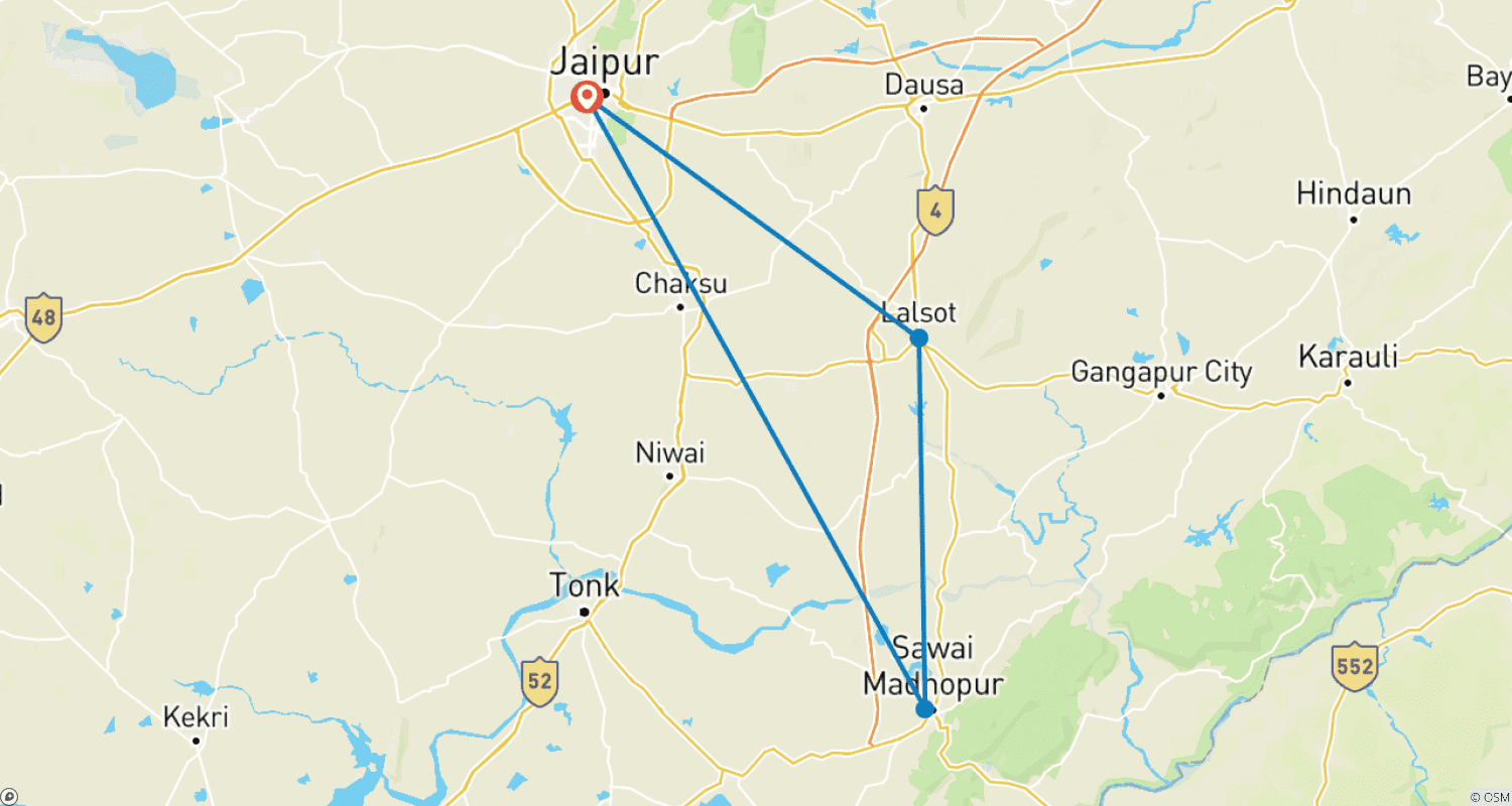 Mapa do percurso de Rural Village Tour of Rajasthan District - Experience of an Indian Village Life