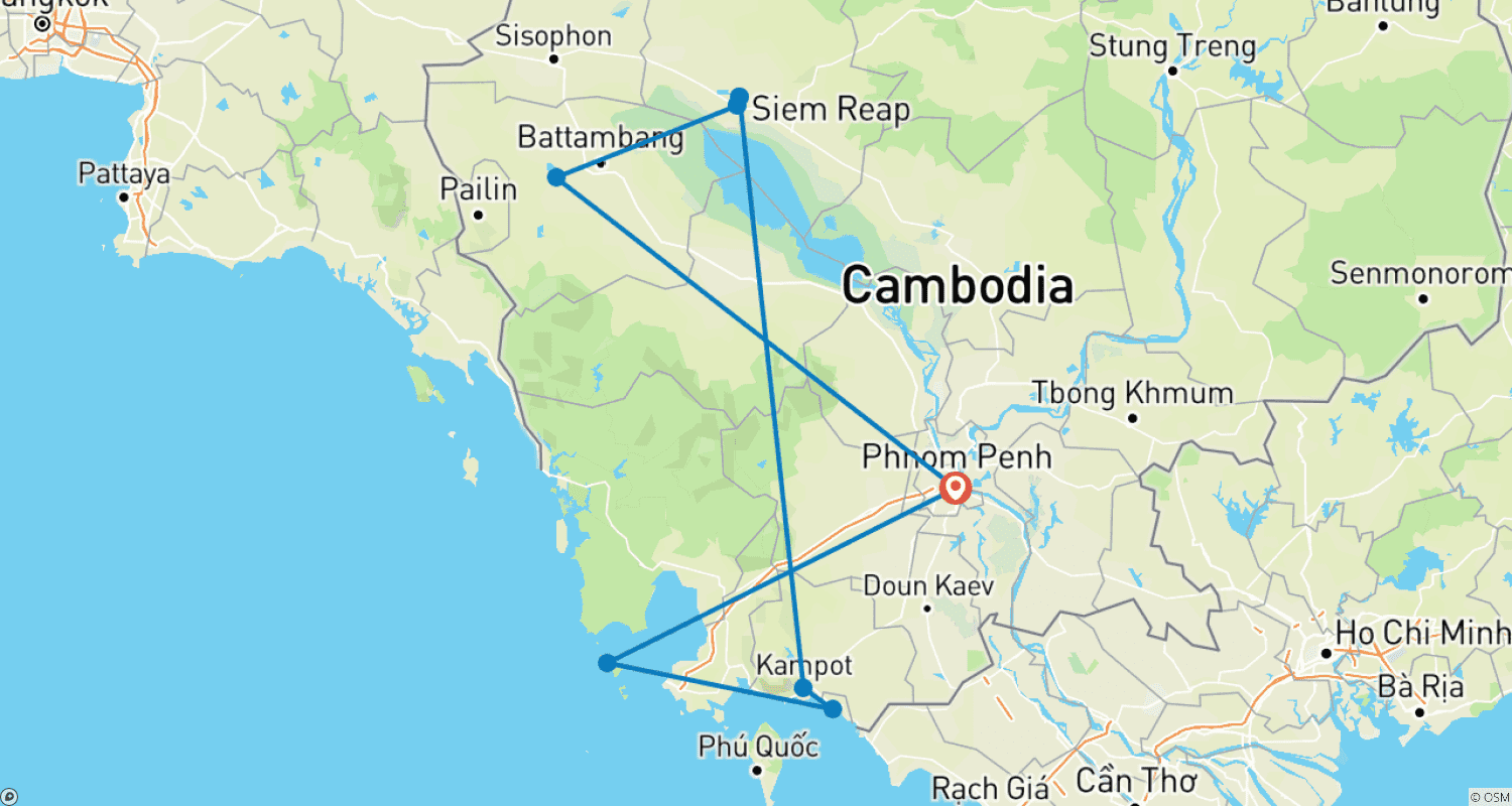 Mapa do percurso de O Melhor do Camboja