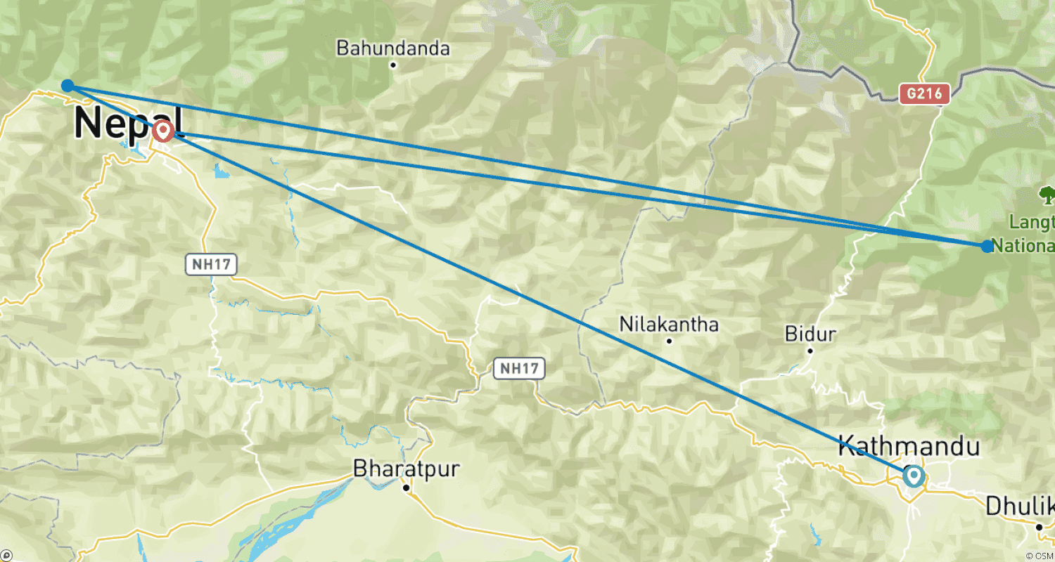 Mapa trasy: Mardi Himal Trek