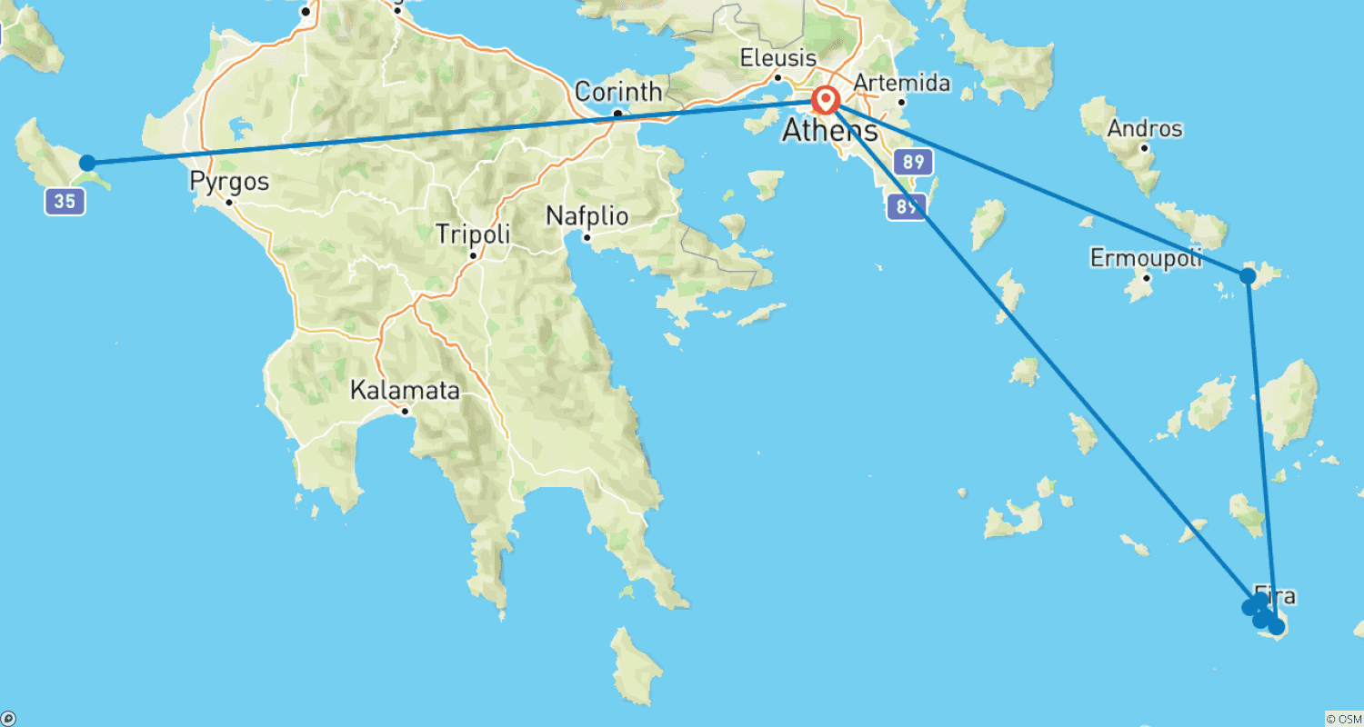 Mapa trasy: Wakacje w Grecji - 10 dni (Wycieczka w małej grupie)