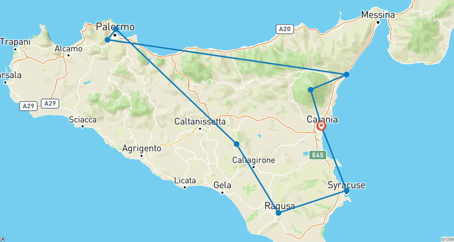 Mapa trasy: Unknown Sicily