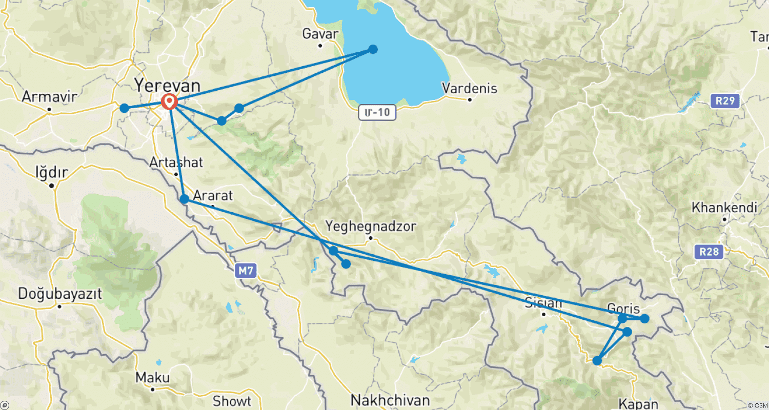 Mapa trasy: Niesamowita Armenia