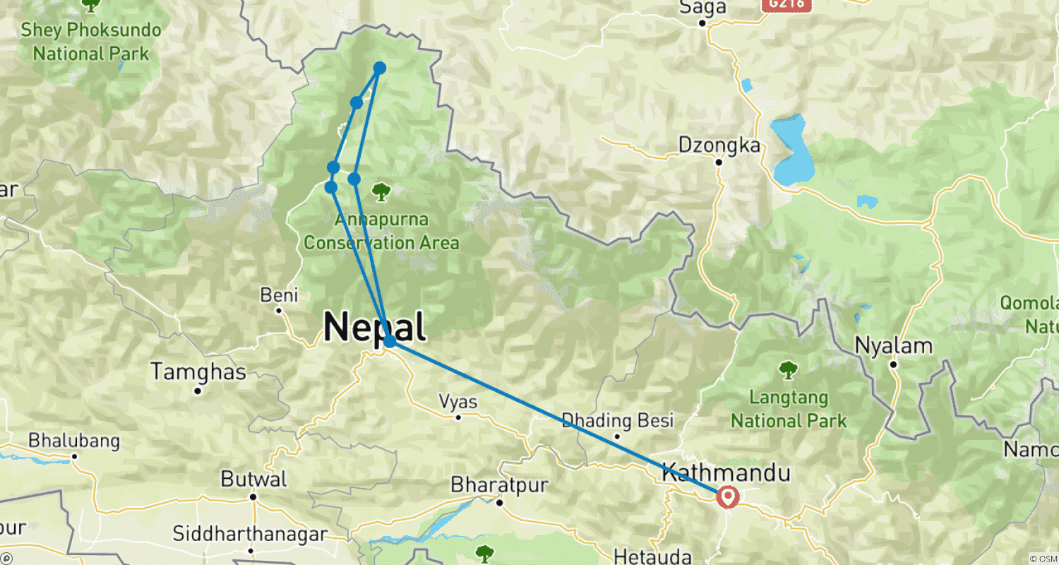 Mapa trasy: Trek po Górnym Mustangu