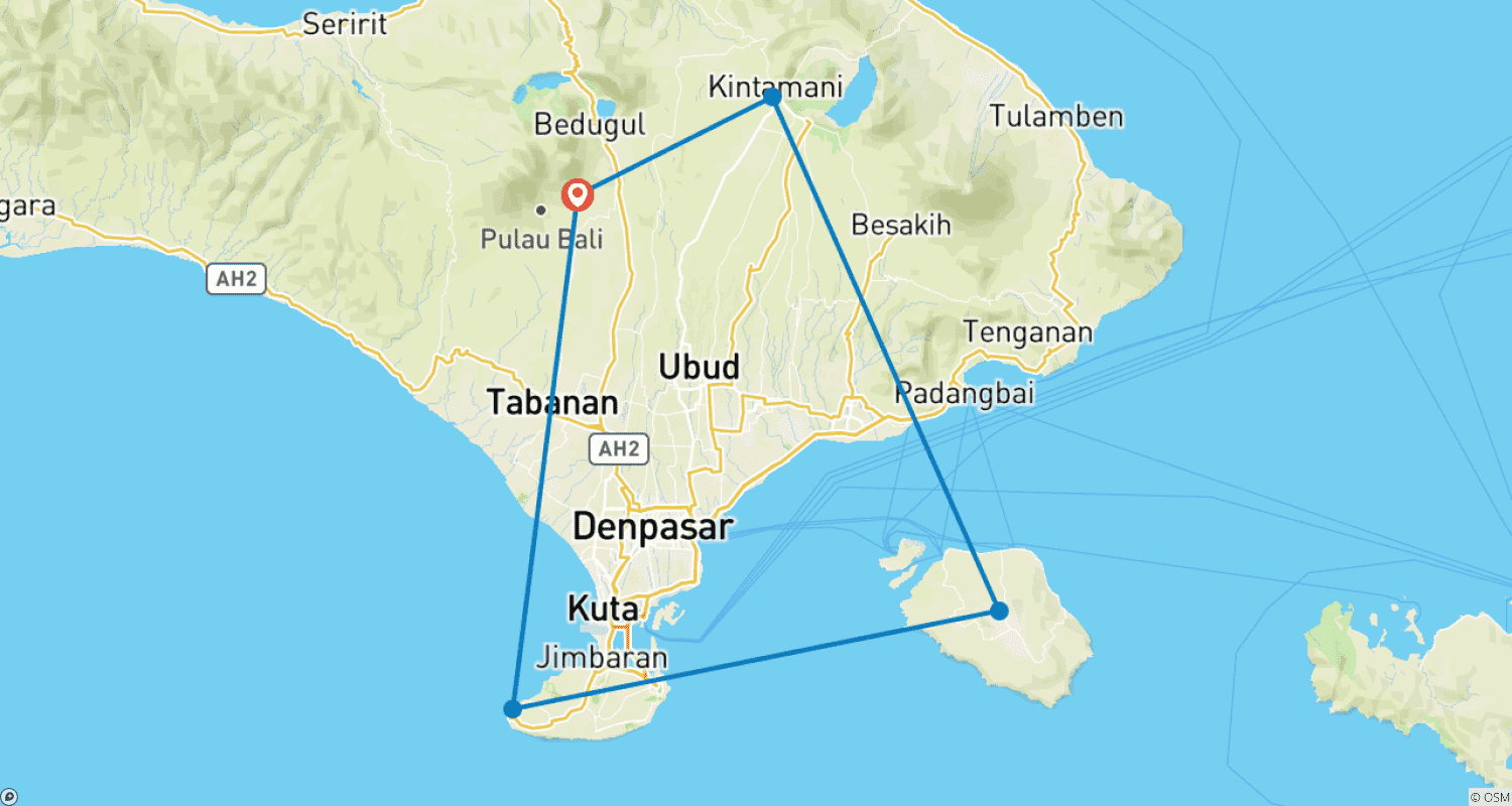 Mapa trasy: Spokojna Podróż na Bali