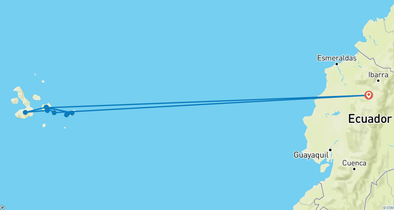 Mapa do percurso de Experiência em Galápagos: Voluntariado e Viagem 2 semanas
