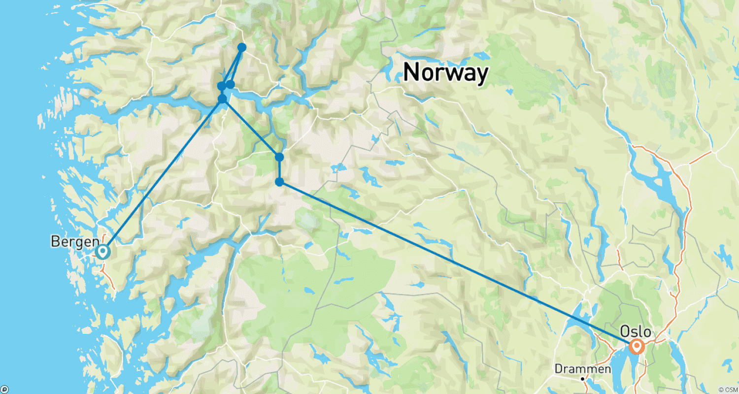 Mapa trasy: Magia fiordów