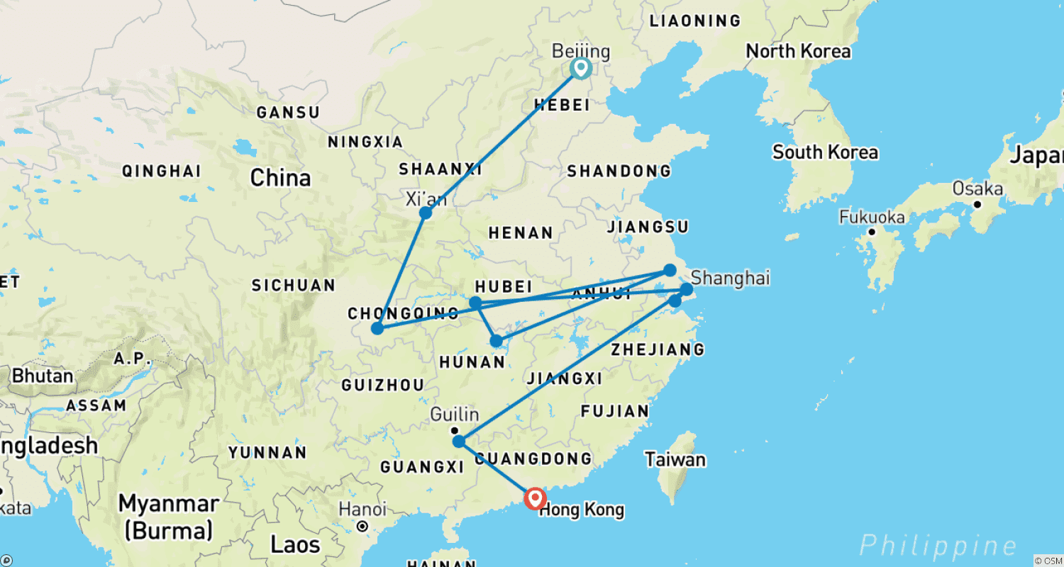 Mapa do percurso de Charm of Chinese Classical Architecture