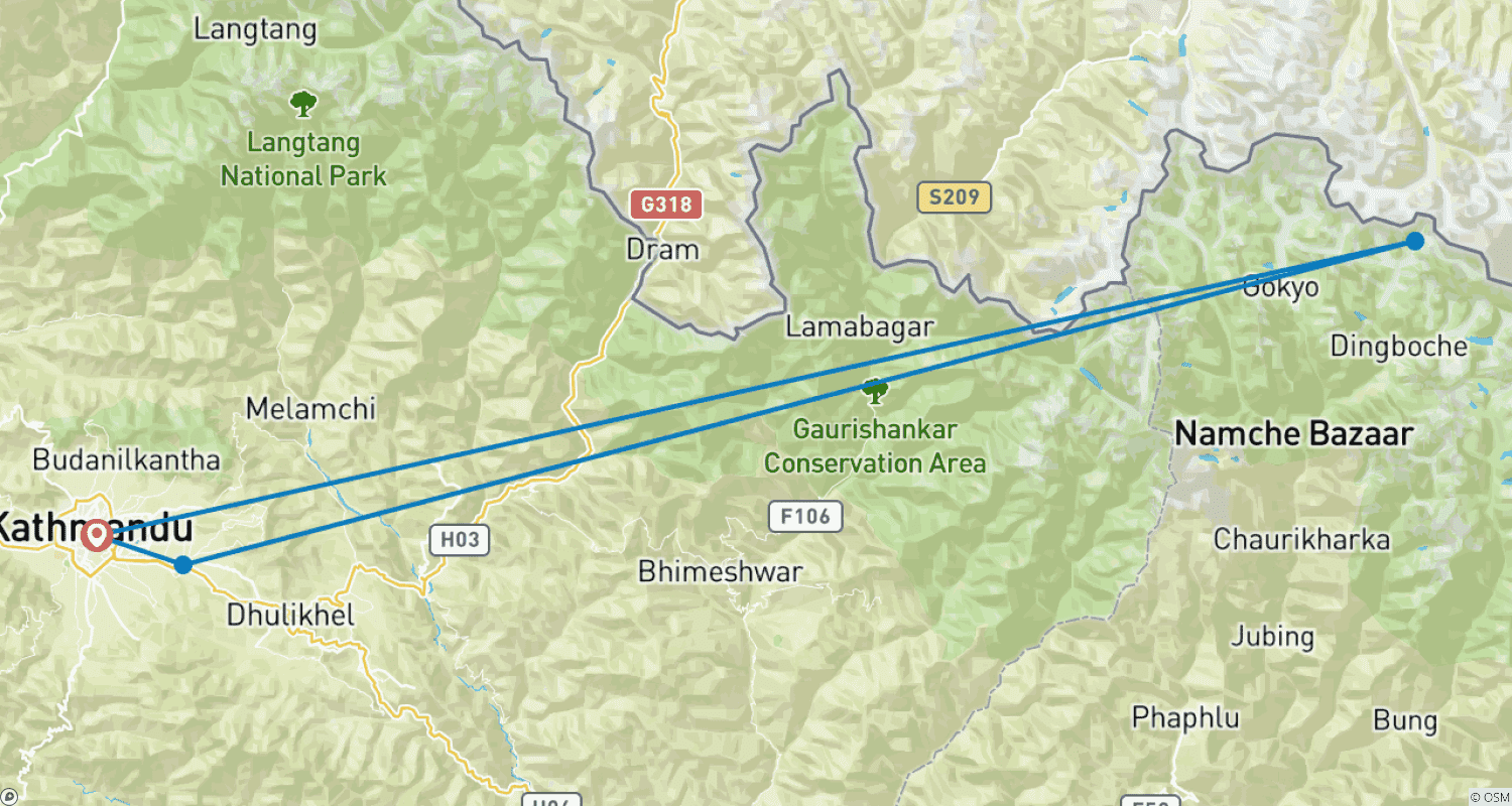 Mapa trasy: Wycieczka do Katmandu | 5 dni