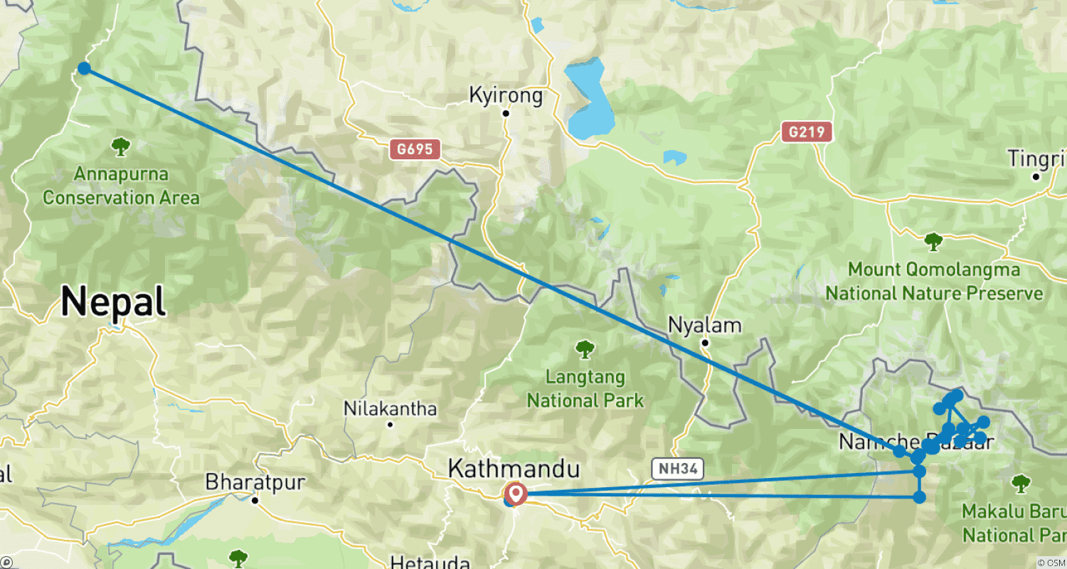 خريطة مسار Gay Trek To Everest Base Camp - LGBTIQ+ trip
