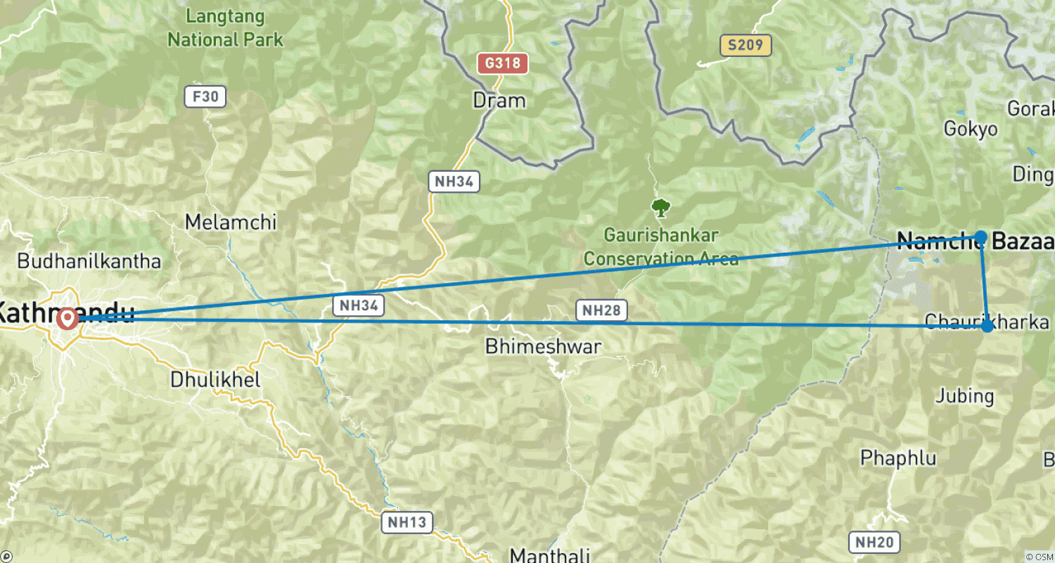 Mapa trasy: Everest View Luksusowy Trek - 6 Dni