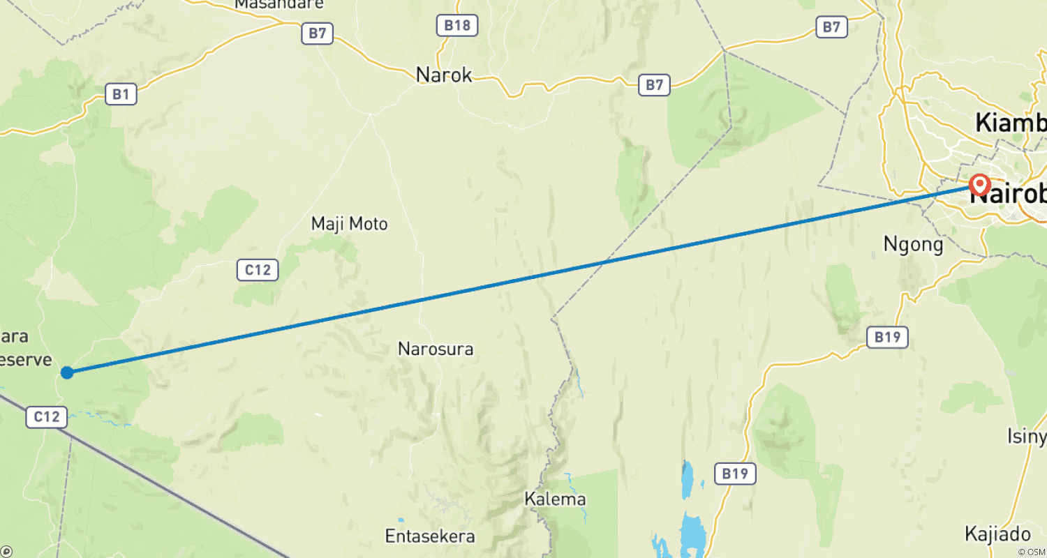 خريطة مسار 3 Days Zuru Masai Mara Standard Safari