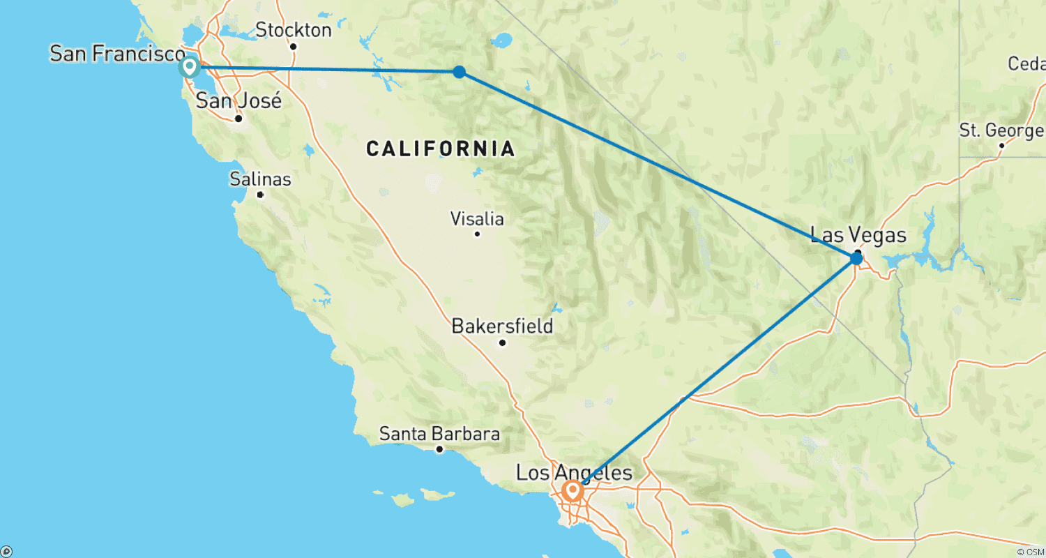 Mapa do percurso de Velho Oeste
