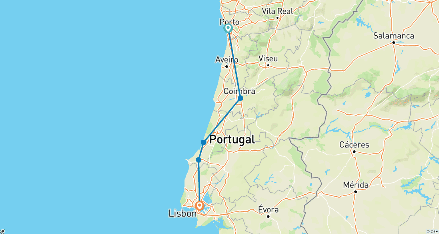 Highlights of Portugalのルートマップ