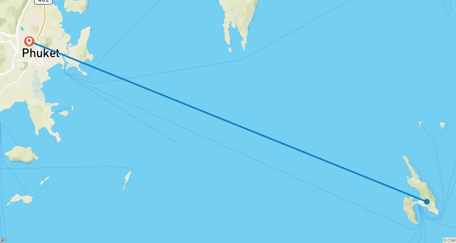 Mapa do percurso de 4 Dias 3 Noites de Escapada na Praia em Phuket - Classe Standard
