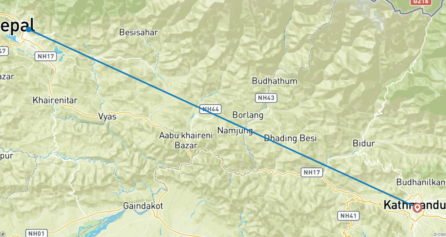 Mapa trasy: Annapurna Homestay Trek