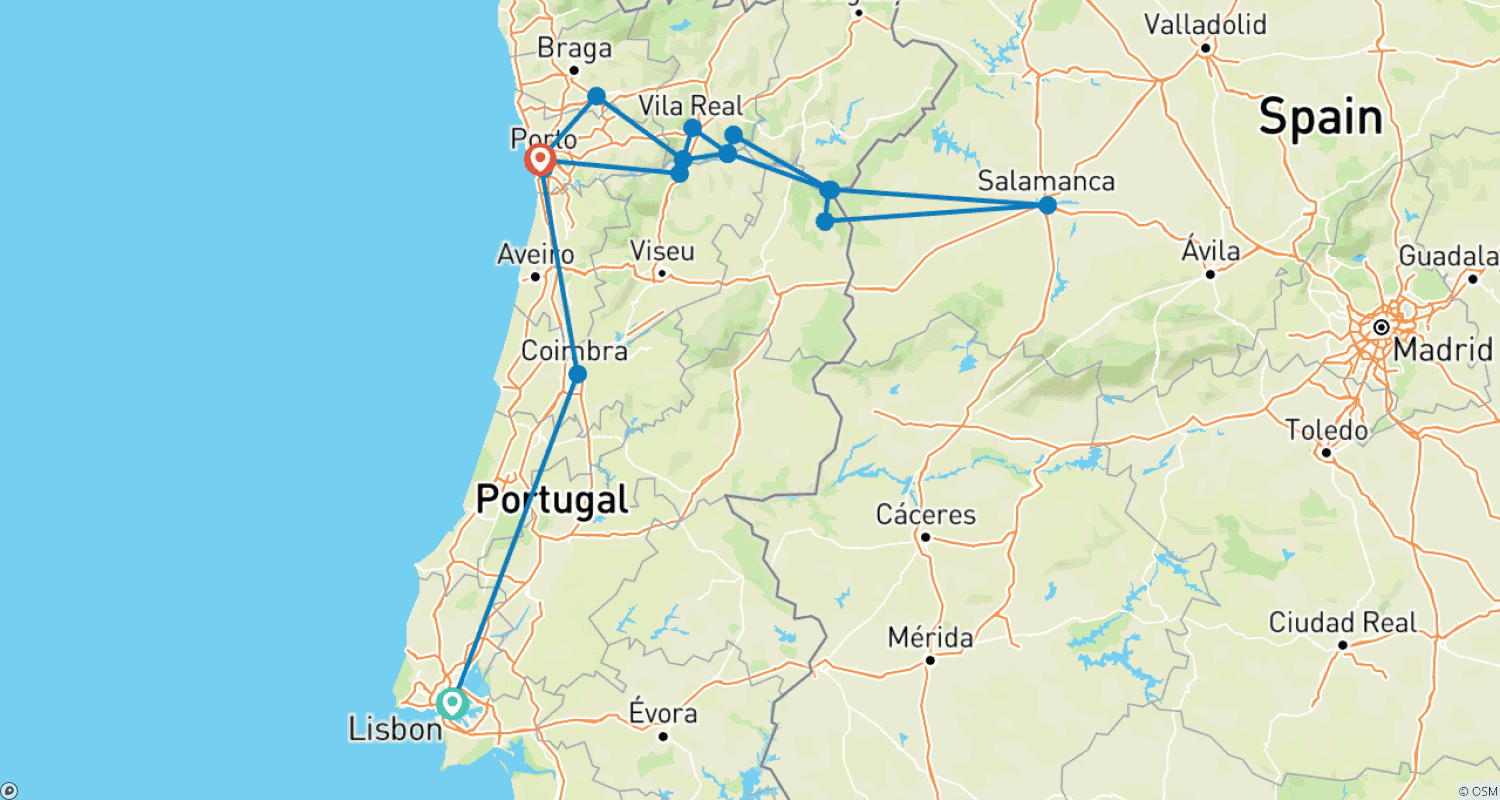 Mapa trasy: Portugalska Rzeka Złota