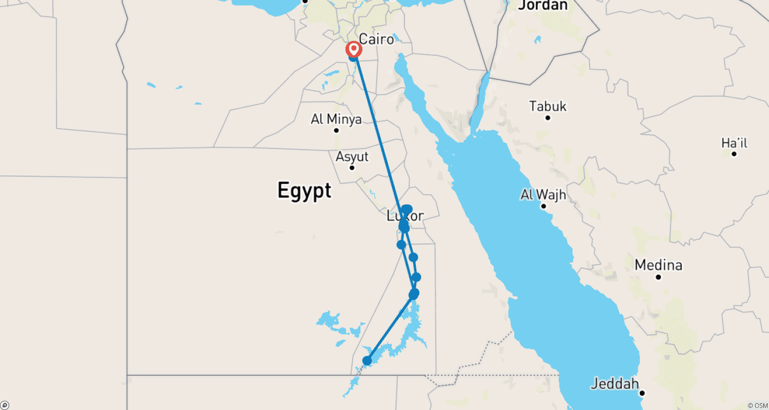 Mapa trasy: Pharaohs & Pyramids