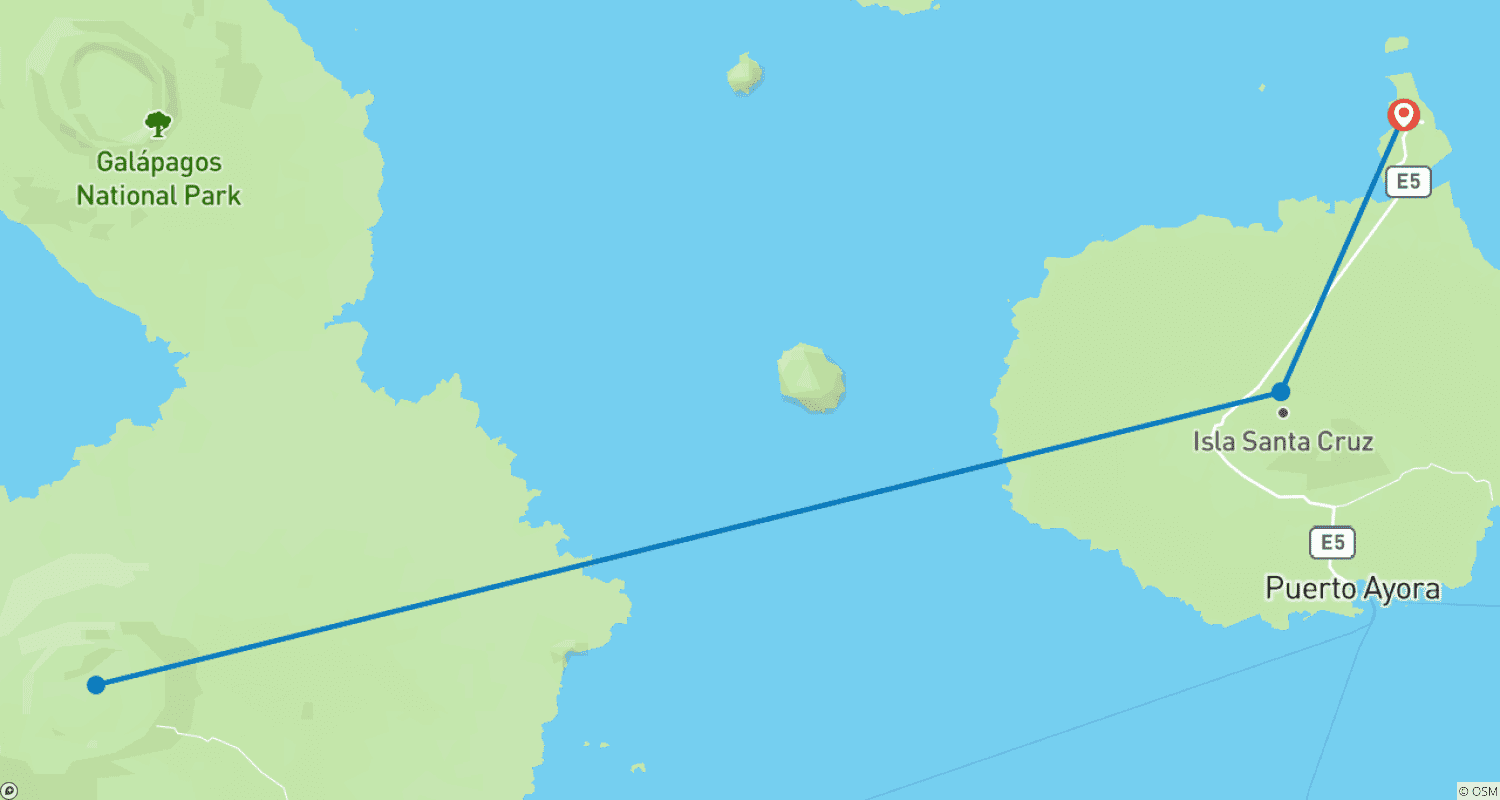 Mapa trasy: Przygoda na Galapagos (4 dni)