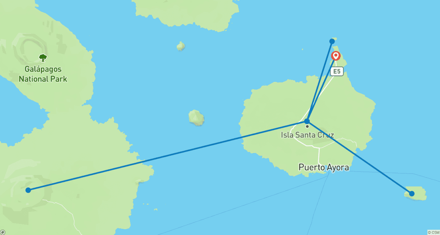خريطة مسار Galapagos Harmony (7 Days)