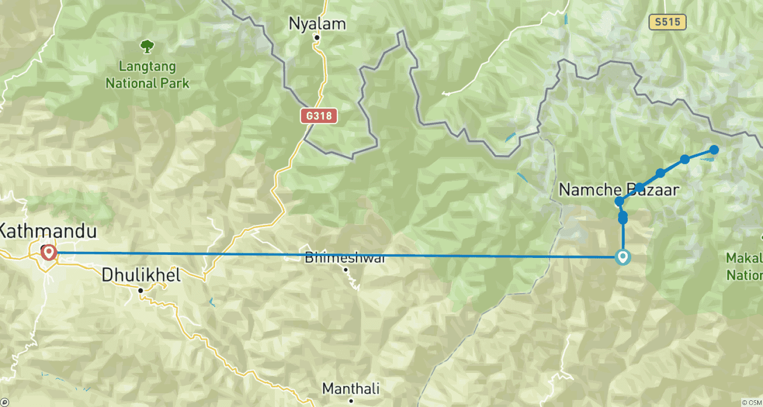 Mapa trasy: Wspinaczka na Island Peak
