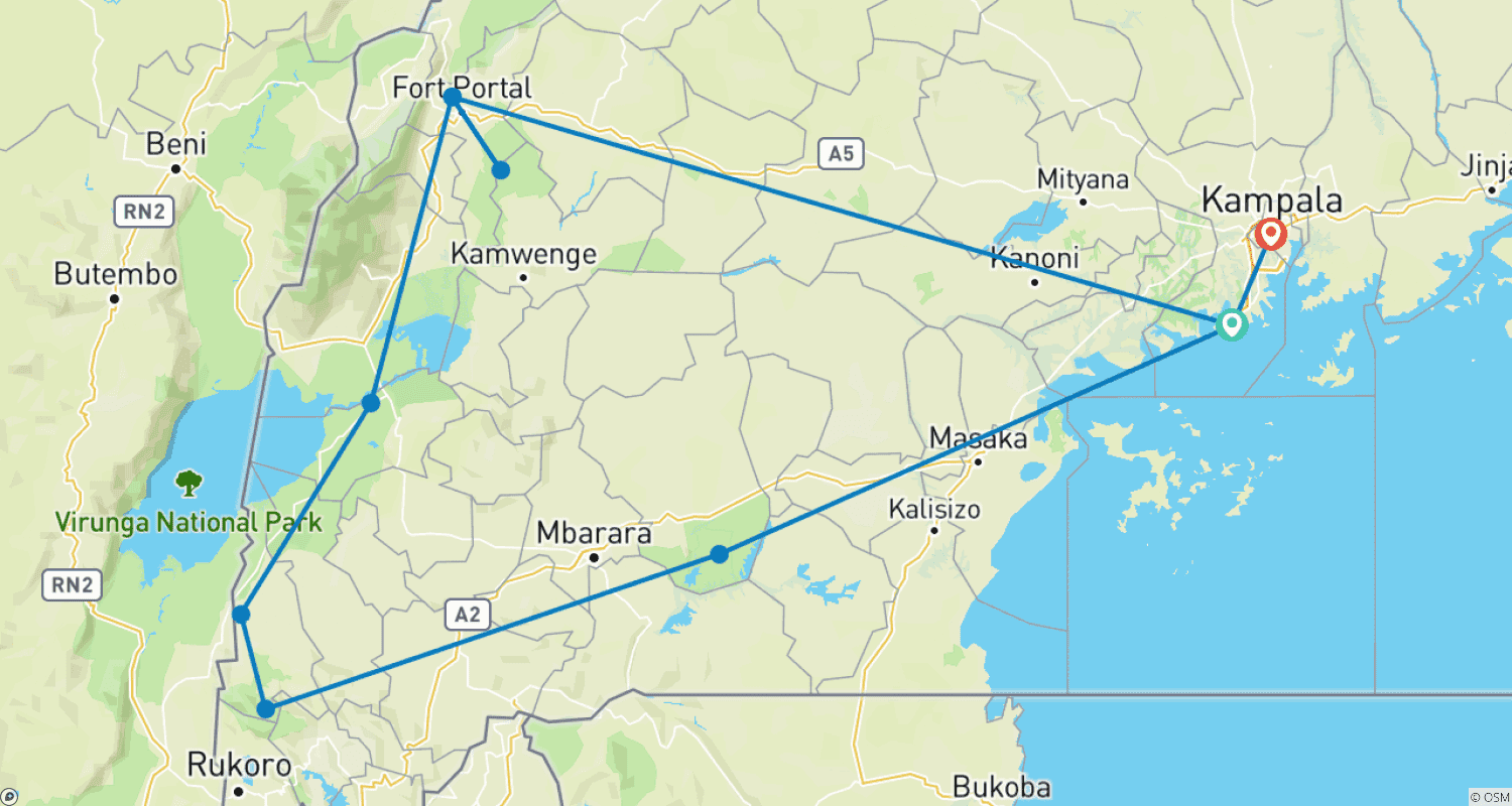 Mapa do percurso de O Melhor de Uganda – Exclusivo