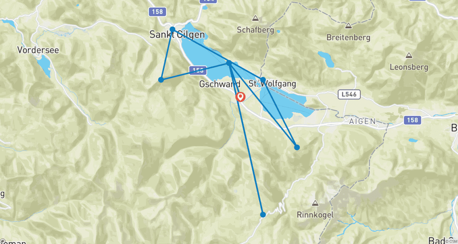 Mapa do percurso de Caminhada por Pastagens Alpinas em Salzkammergut