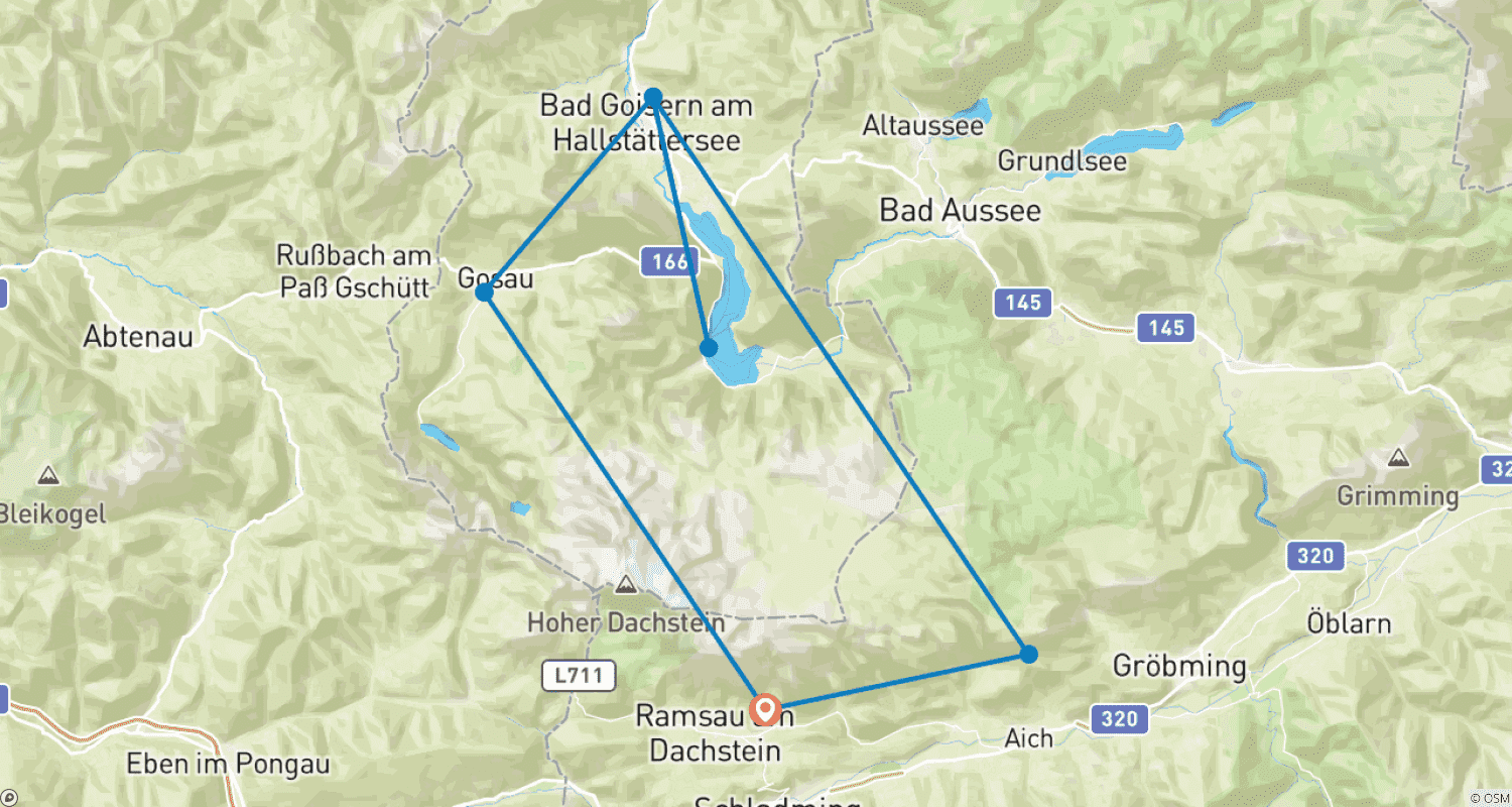 Mapa trasy: Dachstein Höhenrundweg