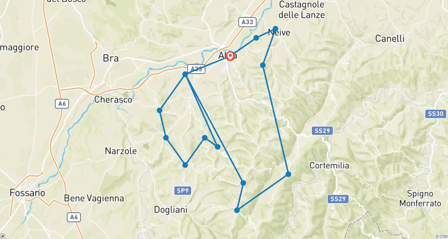 Mapa trasy: Piemont