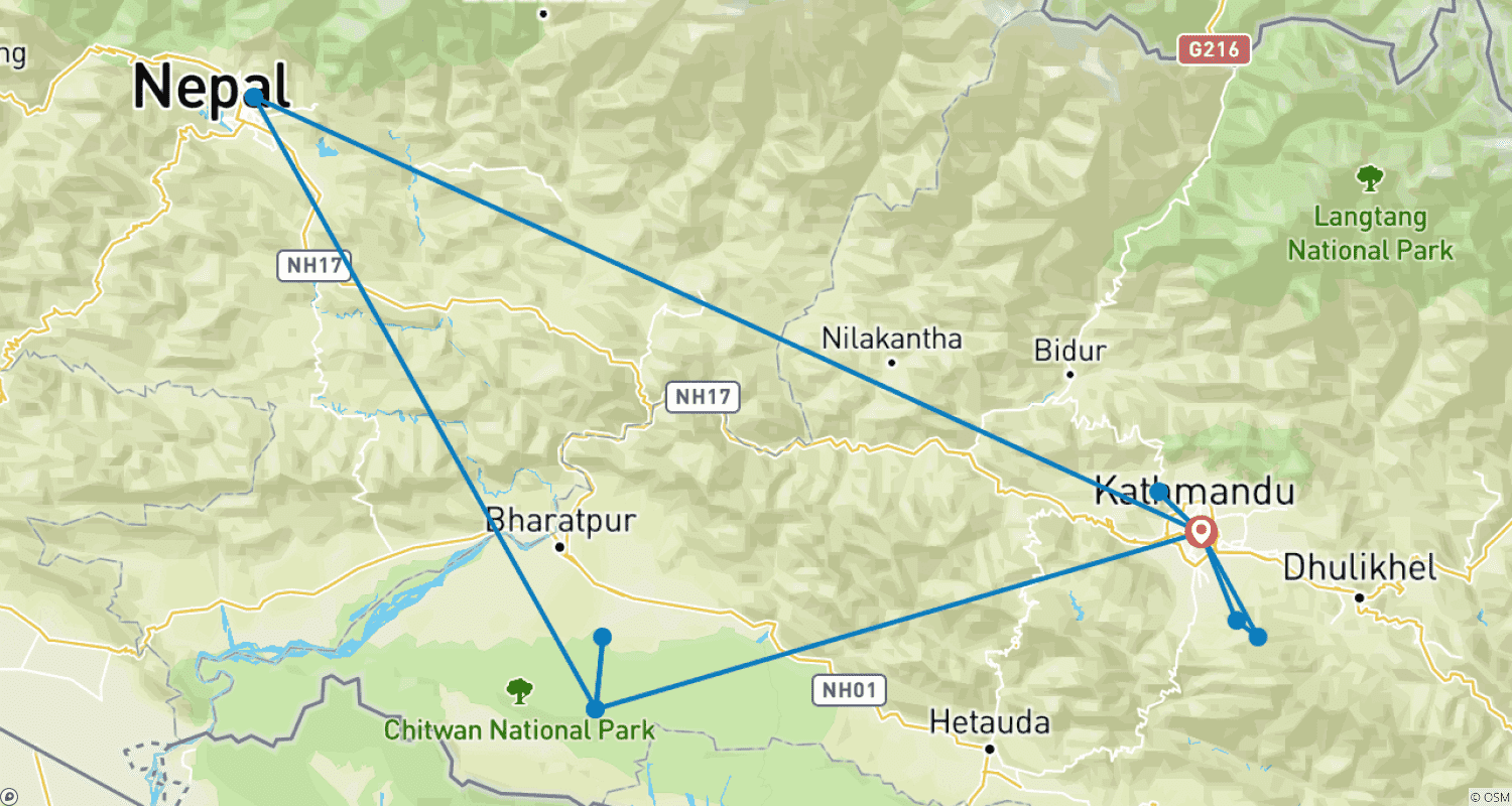 Mapa do percurso de 8 Days - Quest for Birdwatching