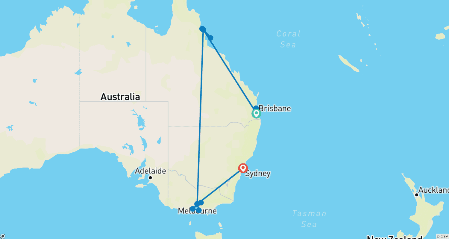 Mapa trasy: Wspaniałe Widoki Australii