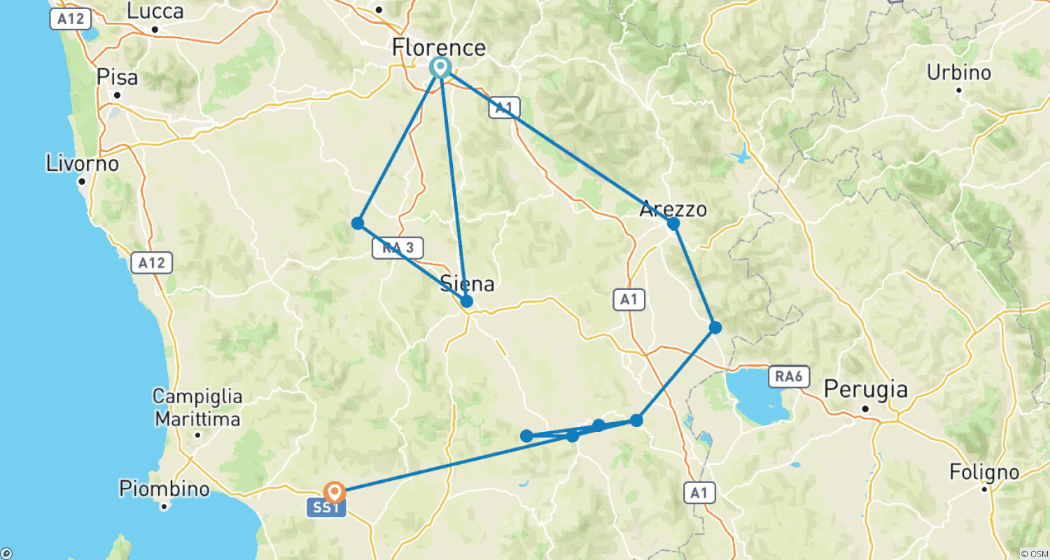 Mapa trasy: Tuscany Absolute