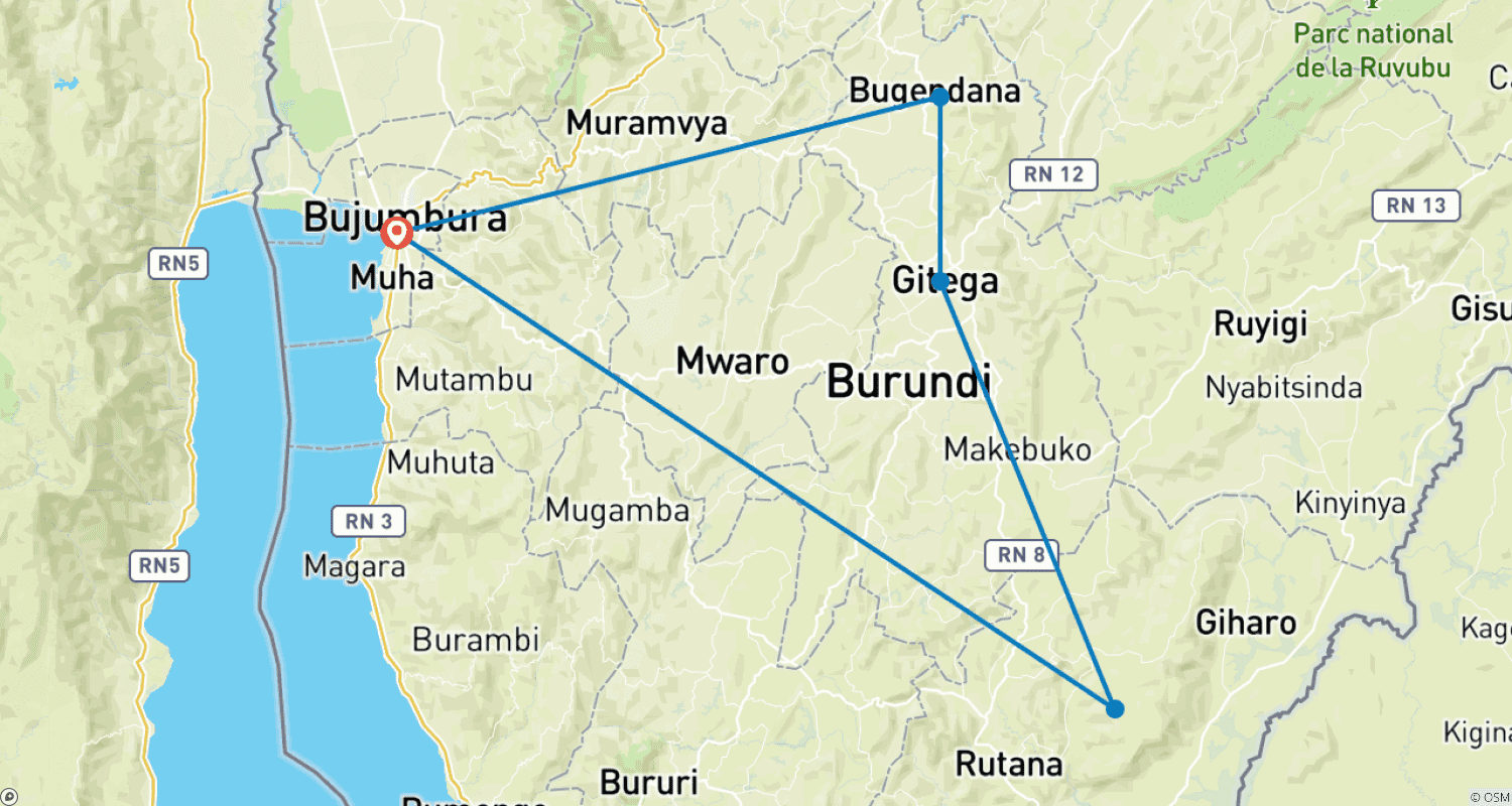 Mapa trasy: Culture, Wildlife & Scenic Beauty 7 Days/6 Nights