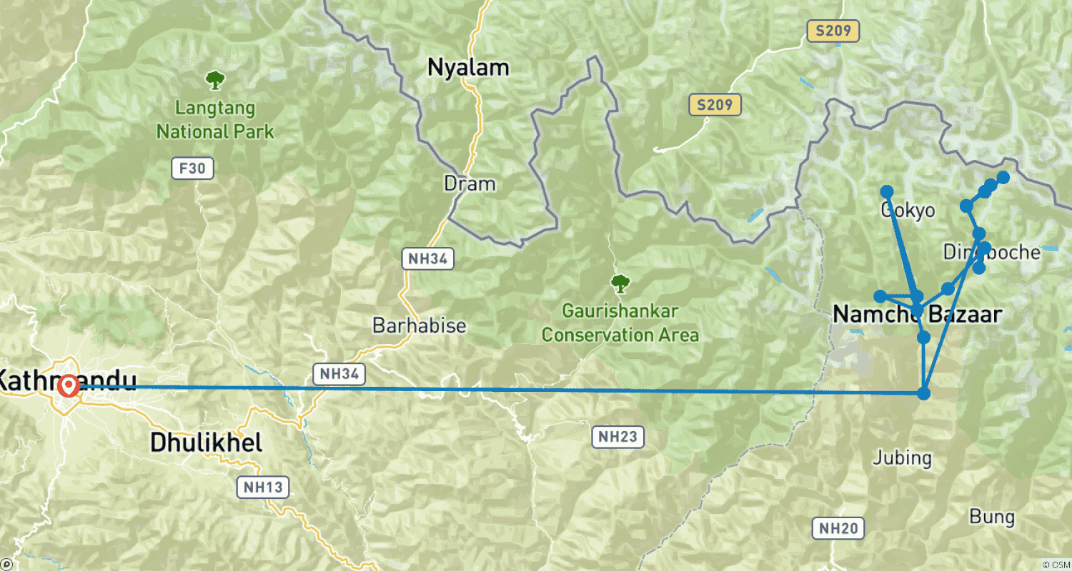 Mapa trasy: Lobuche Peak Summit And Return By Helicopter