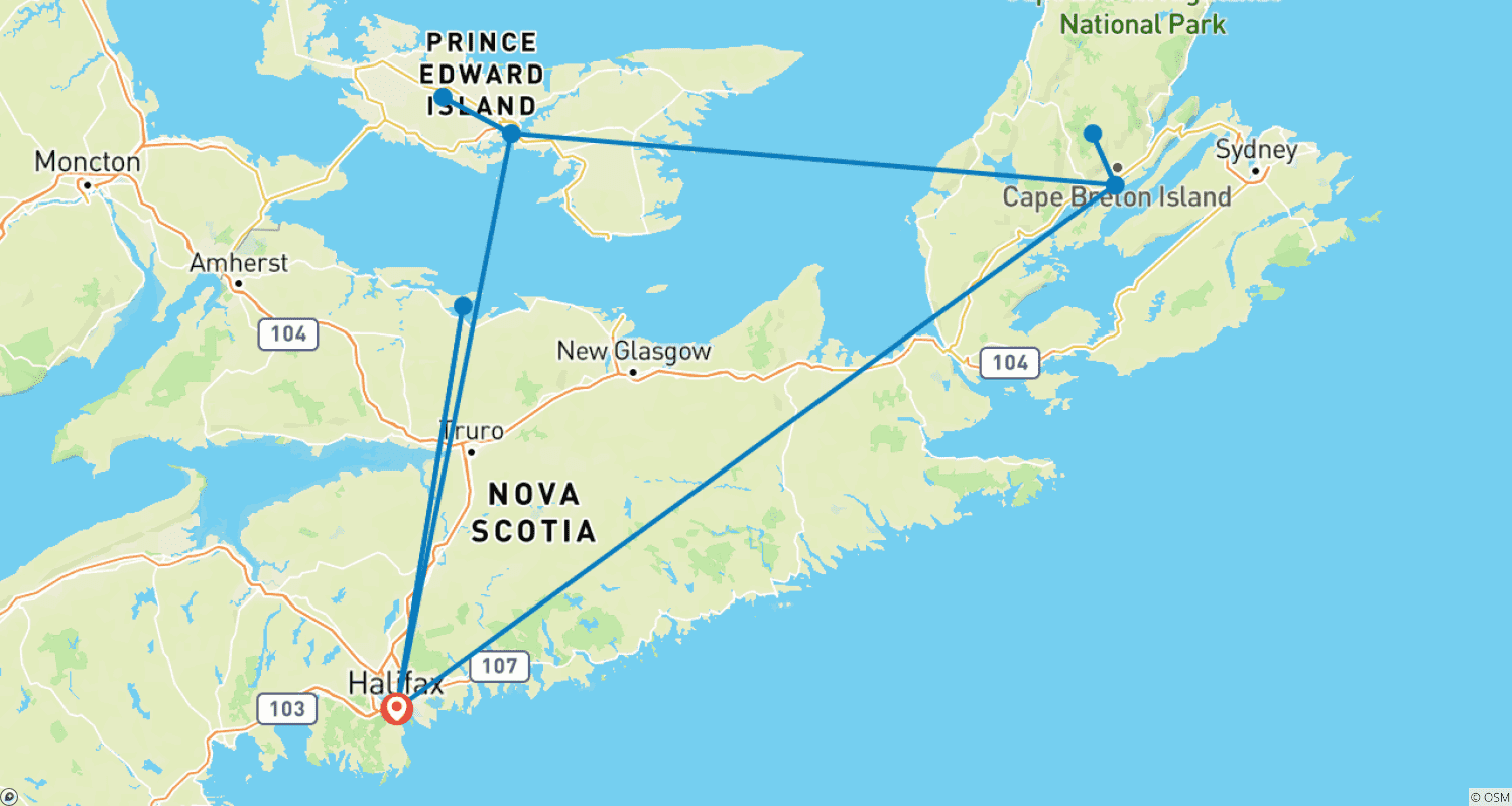 Mapa trasy: Zachwycające wyspy