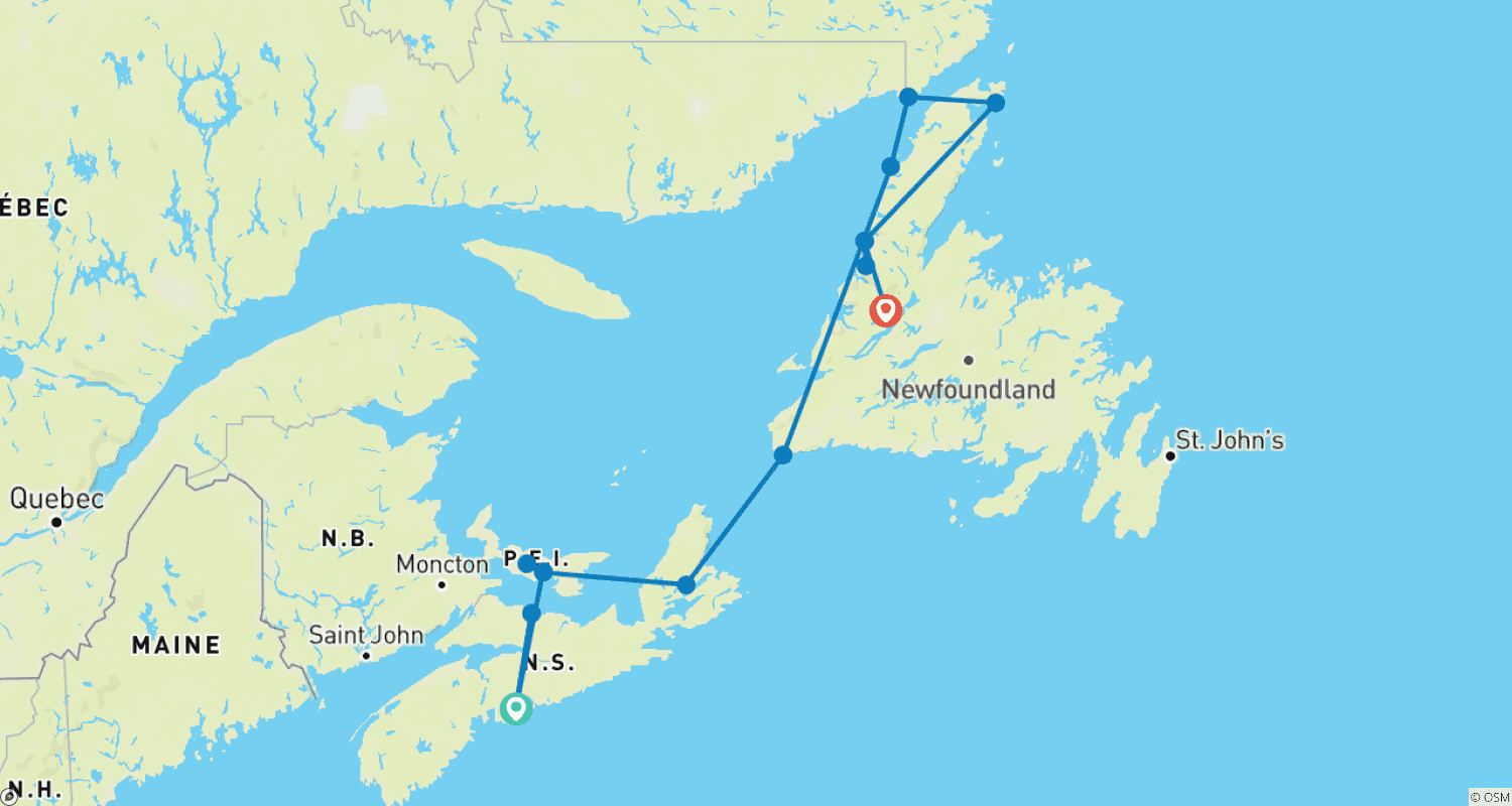 East Coast Islandsのルートマップ