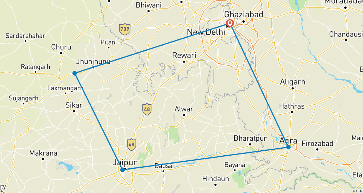 Mapa trasy: Indie Express