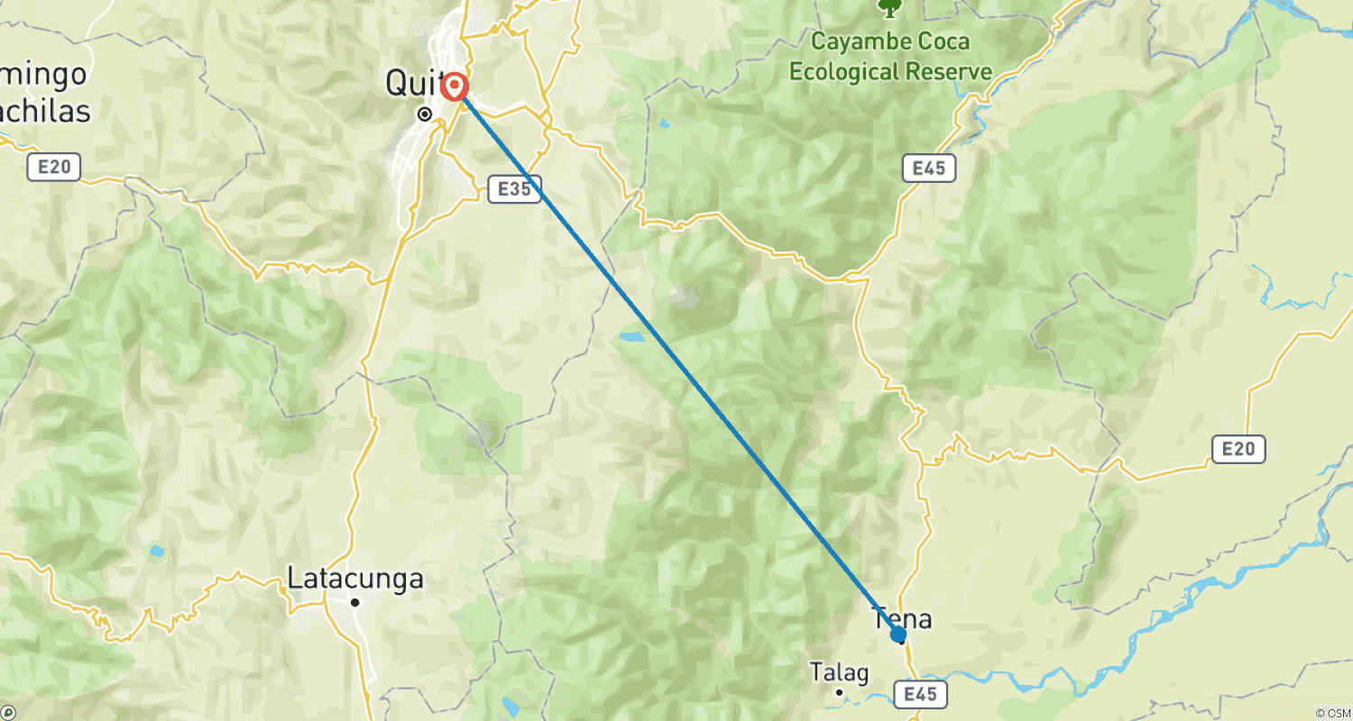 Mapa do percurso de Ecuador Shaman & Spiritual: Amazon Awakening 3 Days