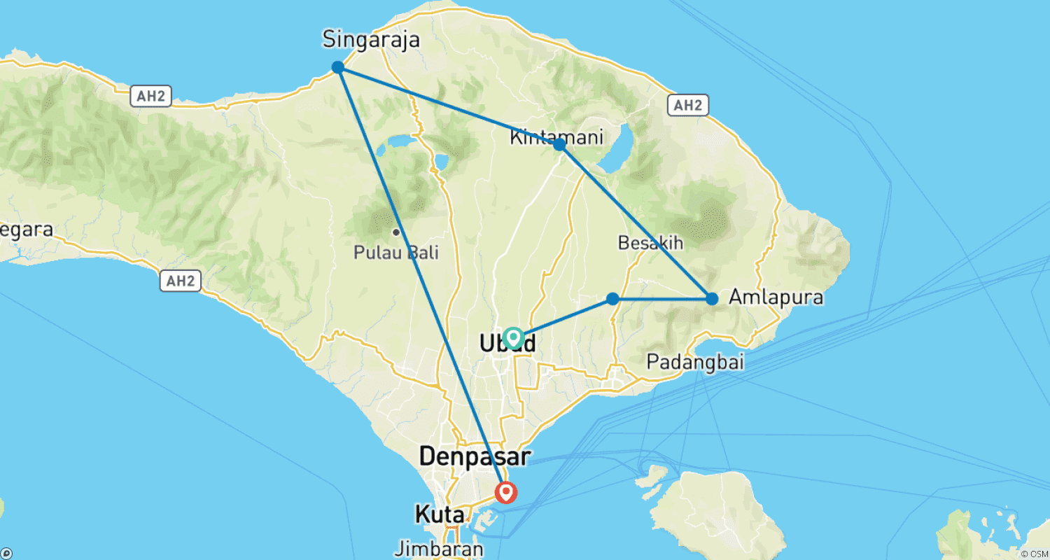 خريطة مسار Bali الجميلة