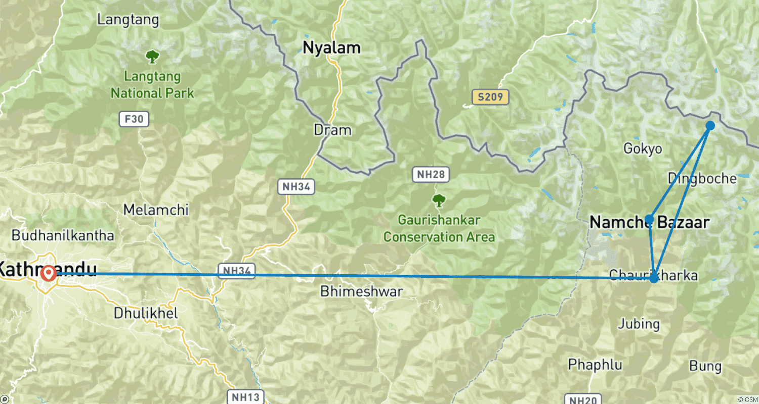 Mapa trasy: Luxury Everest View Trek