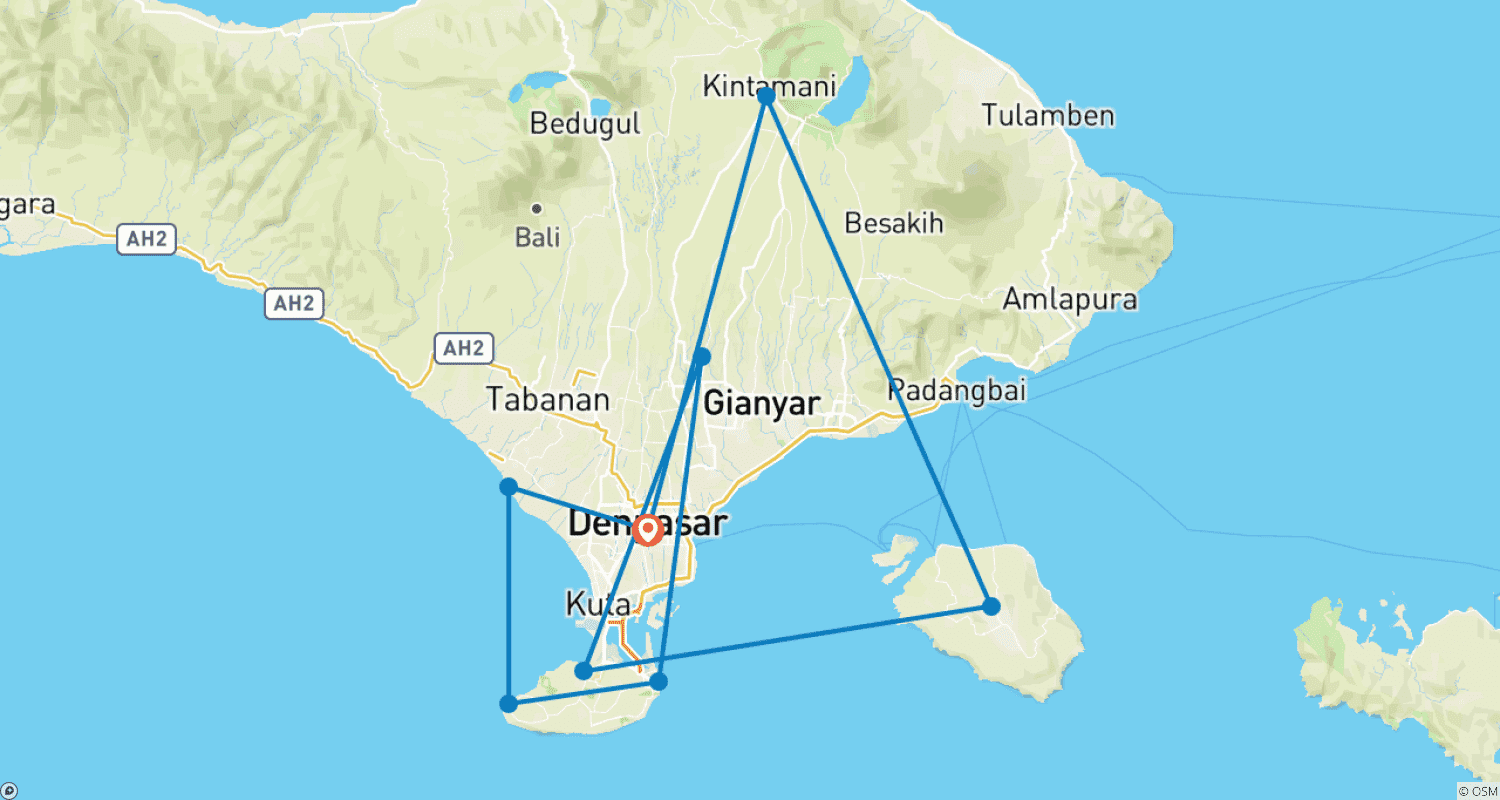 Mapa trasy: 6 dni: Odkryj Bali i okolice