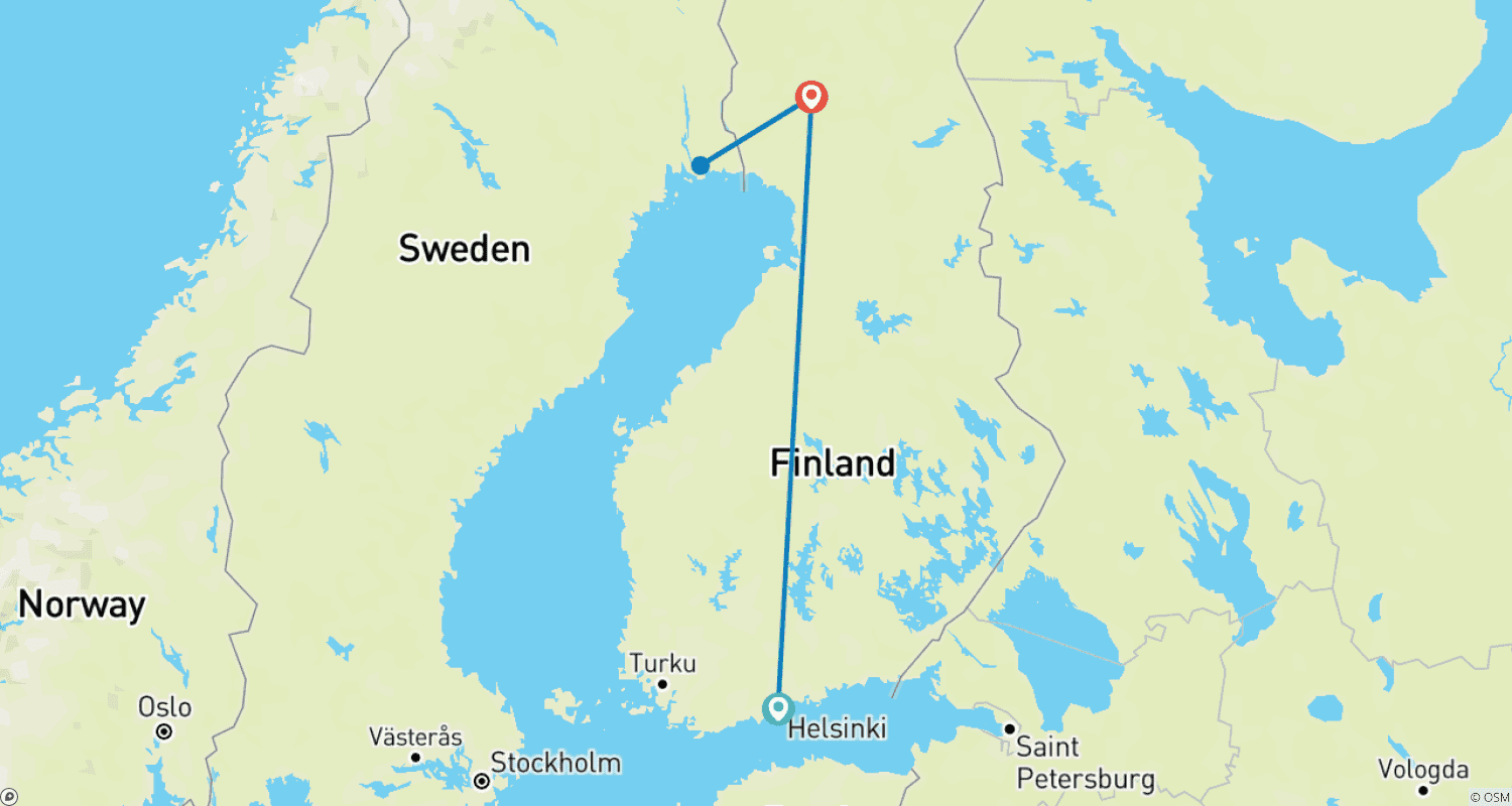 Lapland Winter Adventureのルートマップ