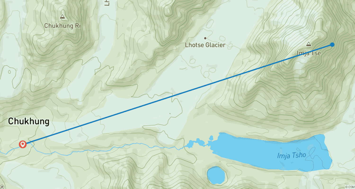 Mapa do percurso de Escalada ao Island Peak: Junte-se a um Grupo Partindo de Chhukung