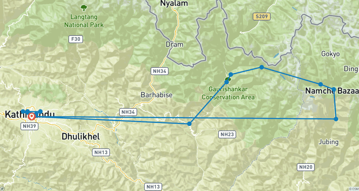 Mapa trasy: Wspinaczka na szczyt Pachermo (6187 m)